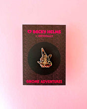 Load image into Gallery viewer, Gold Gnome Knight Enamel Pin