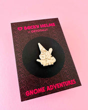 Load image into Gallery viewer, Gold Gnome Knight Enamel Pin