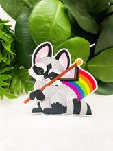 Load image into Gallery viewer, Pride Raccoon - LGBT Flag - Vinyl Sticker