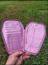 Load image into Gallery viewer, 4 Colors: Holographic Drippy Gothic Slime Coffin Shoulder Wrist Clutch Wallet