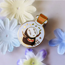 Load image into Gallery viewer, Bottled Happy No Face Money Spirit Enamel Pin