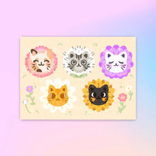 Load image into Gallery viewer, Cat Garden 5x7" Glitter Textured Art Print