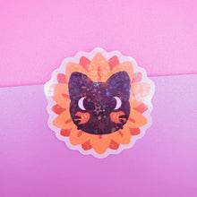 Load image into Gallery viewer, Floral Kitties Holo Sparkle Sticker - Cute Sticker - Laptop Decal