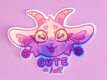 Load image into Gallery viewer, Cute As Hell Baphomet Holo Heart Sticker - Cute Sticker - Laptop Decal