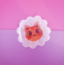 Load image into Gallery viewer, Floral Kitties Holo Sparkle Sticker - Cute Sticker - Laptop Decal