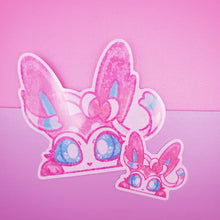 Load image into Gallery viewer, Pink Fairy Peek Holo Sparkle Sticker - Cute Sticker - Laptop Decal in Small or Large
