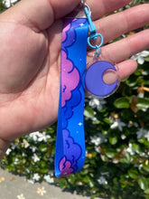 Load image into Gallery viewer, Clouds Mini Lanyard with Moon Keychain - Wristlet Keychain