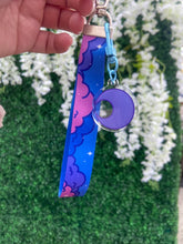 Load image into Gallery viewer, Clouds Mini Lanyard with Moon Keychain - Wristlet Keychain