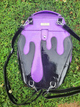 Load image into Gallery viewer, Drippy Coffin Ita Bag Glitter Vinyl Gothic Goth Back Pack