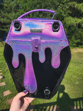 Load image into Gallery viewer, Drippy Coffin Ita Bag Glitter Vinyl Gothic Goth Back Pack