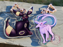 Load image into Gallery viewer, Fairy, Psychic + Midnight Evolution Kitties Acrylic Charm - 2.5" Double Sided Holographic Acrylic Keychain