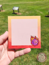 Load image into Gallery viewer, Flaming Crit Fail Small Notepad - 4in x 4in Non-Sticky Tear-Away Memo Notepad 50 Pages