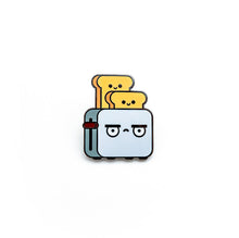 Load image into Gallery viewer, GRUMPY TOASTER ENAMEL PIN - BREAKFAST LAPEL PIN