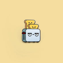 Load image into Gallery viewer, GRUMPY TOASTER ENAMEL PIN - BREAKFAST LAPEL PIN