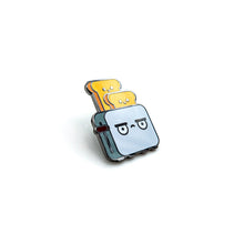 Load image into Gallery viewer, GRUMPY TOASTER ENAMEL PIN - BREAKFAST LAPEL PIN
