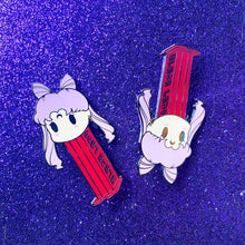 Load image into Gallery viewer, Black Lady Mini PEZ Dispenser Pin & Sticker Set