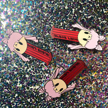 Load image into Gallery viewer, Black Lady Mini PEZ Dispenser Pin & Sticker Set