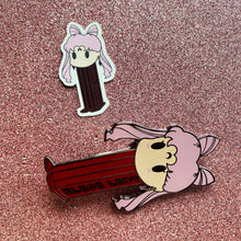 Load image into Gallery viewer, Black Lady Mini PEZ Dispenser Pin & Sticker Set
