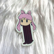 Load image into Gallery viewer, Black Lady Mini PEZ Dispenser Pin & Sticker Set