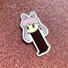 Load image into Gallery viewer, Black Lady Mini PEZ Dispenser Pin & Sticker Set