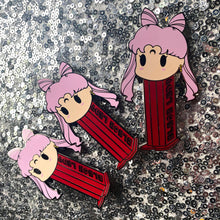 Load image into Gallery viewer, Black Lady Mini PEZ Dispenser Pin & Sticker Set