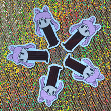 Load image into Gallery viewer, Black Lady Mini PEZ Dispenser Pin & Sticker Set