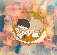 Load image into Gallery viewer, Little Moon Stars Enamel Pin & Sticker!