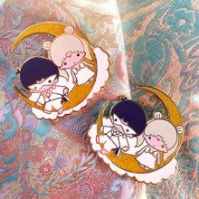 Load image into Gallery viewer, Little Moon Stars Enamel Pin & Sticker!