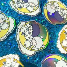 Load image into Gallery viewer, Little Moon Stars Enamel Pin & Sticker!