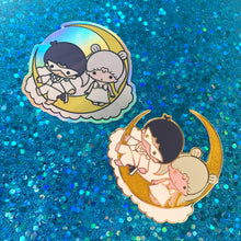 Load image into Gallery viewer, Little Moon Stars Enamel Pin & Sticker!