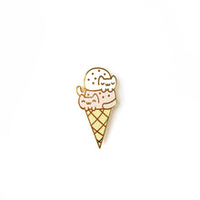 Load image into Gallery viewer, DOUBLE DIP CAT CREAM CONE LAPEL PIN