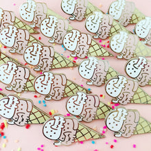 Load image into Gallery viewer, DOUBLE DIP CAT CREAM CONE LAPEL PIN