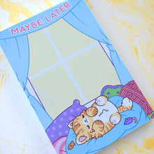 Load image into Gallery viewer, Maybe Later Lazy Cat Notepad