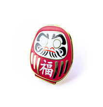Load image into Gallery viewer, DARUMA DOLL ENAMEL PIN - JAPANESE LUCKY CHARM LAPEL PIN