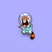 Load image into Gallery viewer, SPACE RED PANDA ENAMEL PIN - ASTRONAUT RED PANDA