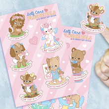 Load image into Gallery viewer, Self Care Plushie Pals Sticker Sheets (2 Pack)