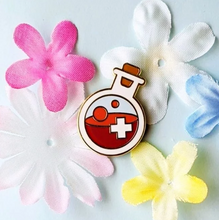 Load image into Gallery viewer, Red HP Health Potion Bottle Hard Enamel Pin