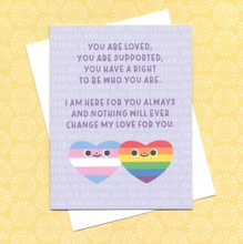 Load image into Gallery viewer, You are Loved, Supported, No Matter What LGBTQIA+ Support Greeting Card