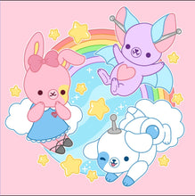 Load image into Gallery viewer, BizBaz Friends Gold Enamel Pin + Holographic Sticker Set!