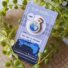Load image into Gallery viewer, Blue MP Mana Potion Bottle Hard Enamel Pin