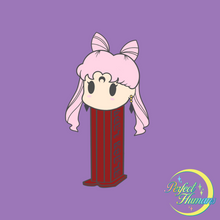 Load image into Gallery viewer, Black Lady Mini PEZ Dispenser Pin & Sticker Set