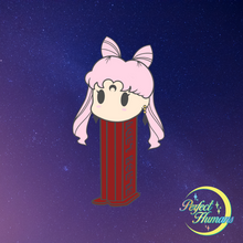 Load image into Gallery viewer, Black Lady Mini PEZ Dispenser Pin & Sticker Set