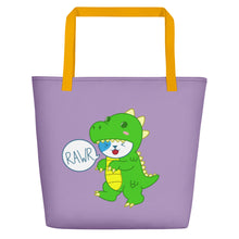 Load image into Gallery viewer, RAWR - BizBaz Dino Beach Bag - Purple