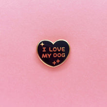 Load image into Gallery viewer, I LOVE MY DOG/DOGS LAPEL PIN • BLACK