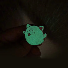Load image into Gallery viewer, CAT GHOST GLOW IN THE DARK ENAMEL PIN