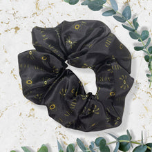 Load image into Gallery viewer, Be NOT Afraid Satin Scrunchie: Biblically Accurate Angels & Eye print Ophanim Seraphim Old testament Religious Imagery Hair Accessories