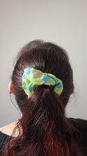 Load image into Gallery viewer, Rollin' Nat 20 Dice Scrunchie: A Dungeons and Dragons TTRPGs inspired dice goblin hair accessory for those with long hair 3.5" diameter