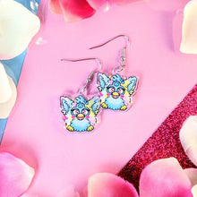 Load image into Gallery viewer, Pastel Rainbow Furby Earrings- Acrylic Dangle Earrings