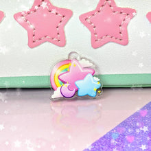 Load image into Gallery viewer, Uchuu Kei- Rainbow Star Earrings- Acrylic Dangle Earrings