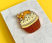 Load image into Gallery viewer, Corgi Mango Cupcake Pin